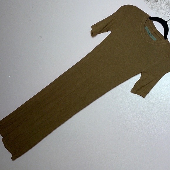 Enza Costa Silk Knit Half Sleeve Dress Bronze - Picture 3 of 8